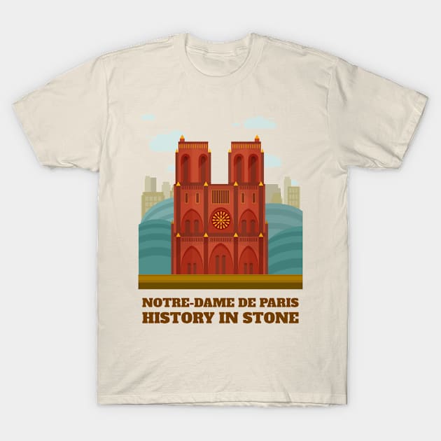 NOTRE DAME DE PARIS CATHEDRAL T-Shirt by Botanical Days